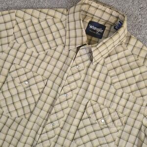 Wrangler Pearl Snap Plaid Western Short Sleeve Shirt Size Large Multicolor Plaid